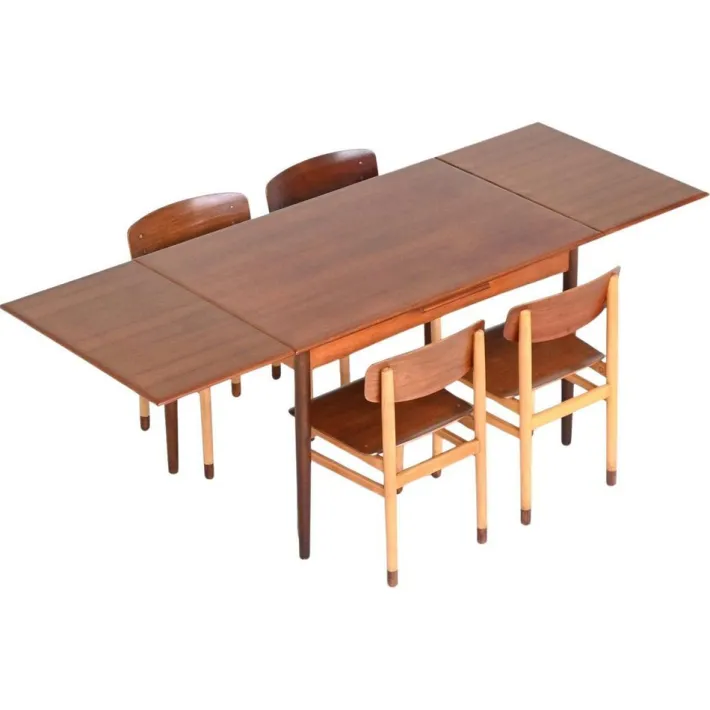 Pamono Mid-Century Extendable Dining Table in Teak by Børge Mogensen, Denmark, 1960s New