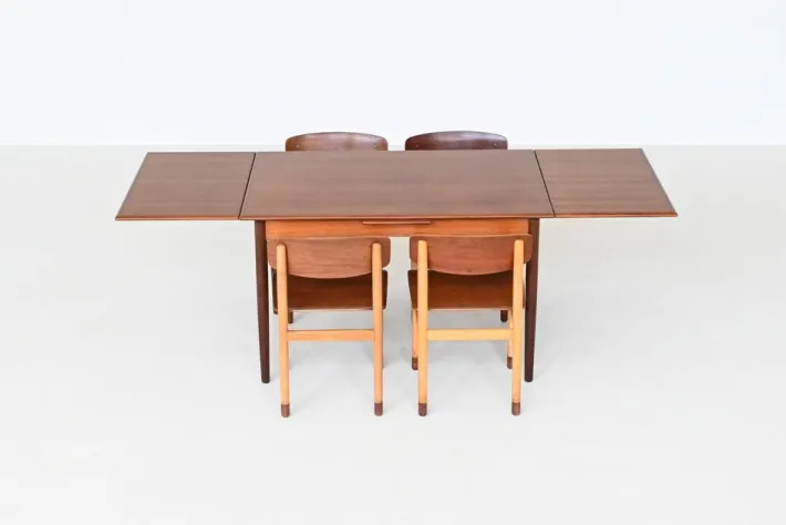 Pamono Mid-Century Extendable Dining Table in Teak by Børge Mogensen, Denmark, 1960s New