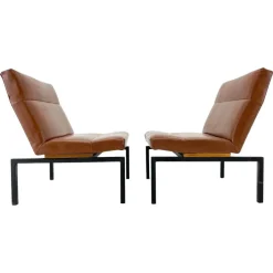 Pamono Mid-Century Faux Leather & Metal Lounge Chair, 1970s Sale