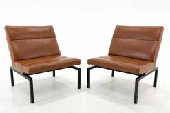 Pamono Mid-Century Faux Leather & Metal Lounge Chair, 1970s Sale