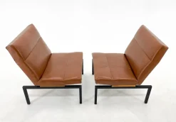 Pamono Mid-Century Faux Leather & Metal Lounge Chair, 1970s Sale