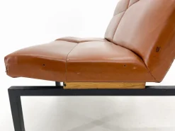 Pamono Mid-Century Faux Leather & Metal Lounge Chair, 1970s Sale