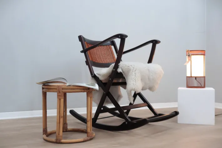 Pamono Mid-Century Folding Rocking Chairs from Fratelli Reguitti, 1950s Discount