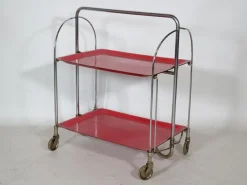 Pamono Mid-Century Folding Serving Trolley from Bremshey, 1960s New