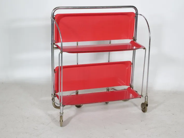 Pamono Mid-Century Folding Serving Trolley from Bremshey, 1960s New
