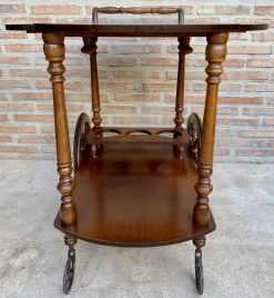 Pamono Mid-Century French Wooden Bar Cart Trolley, 1950s Online
