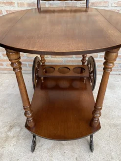 Pamono Mid-Century French Wooden Bar Cart Trolley, 1950s Online