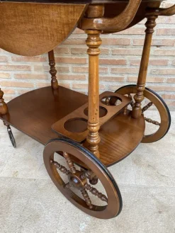 Pamono Mid-Century French Wooden Bar Cart Trolley, 1950s Online