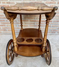 Pamono Mid-Century French Wooden Bar Cart Trolley, 1950s Online