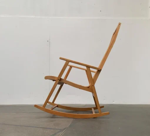 Pamono Mid-Century German Rattan Rocking Chair from Deutschen Werkstätten Hellerau, 1960s