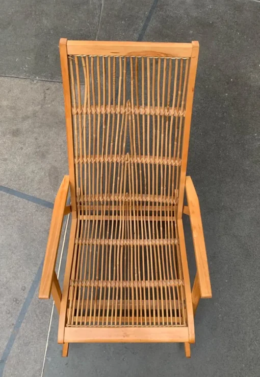 Pamono Mid-Century German Rattan Rocking Chair from Deutschen Werkstätten Hellerau, 1960s