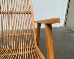 Pamono Mid-Century German Rattan Rocking Chair from Deutschen Werkstätten Hellerau, 1960s