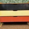 Pamono Mid-Century German Red, Yellow and Black Formica Shoe Cabinet, 1950s Hot