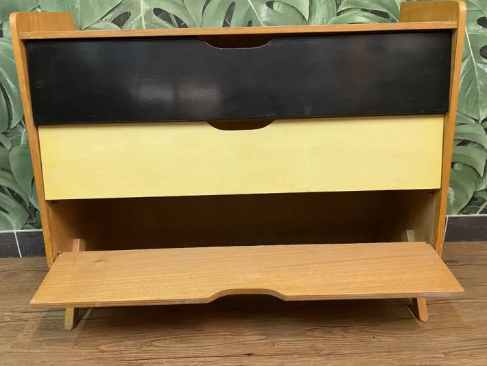 Pamono Mid-Century German Red, Yellow and Black Formica Shoe Cabinet, 1950s Hot