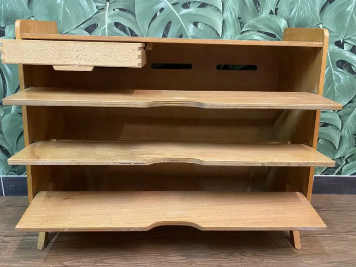 Pamono Mid-Century German Red, Yellow and Black Formica Shoe Cabinet, 1950s Hot