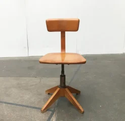 Pamono Mid-Century German Wooden Swivel Chair from Sedus