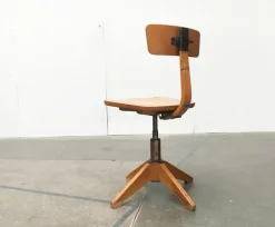 Pamono Mid-Century German Wooden Swivel Chair from Sedus