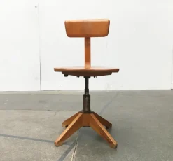 Pamono Mid-Century German Wooden Swivel Chair from Sedus