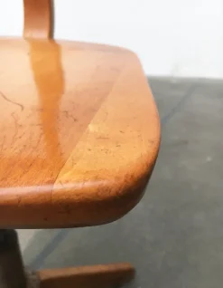 Pamono Mid-Century German Wooden Swivel Chair from Sedus