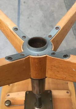 Pamono Mid-Century German Wooden Swivel Chair from Sedus