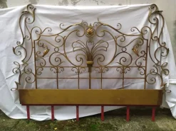 Pamono Mid-Century Gold Wrought Iron Headboard, 1950s Sale