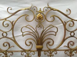 Pamono Mid-Century Gold Wrought Iron Headboard, 1950s Sale
