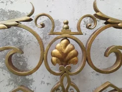 Pamono Mid-Century Gold Wrought Iron Headboard, 1950s Sale