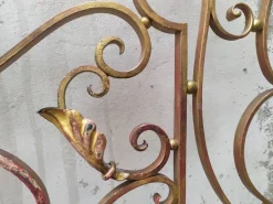 Pamono Mid-Century Gold Wrought Iron Headboard, 1950s Sale