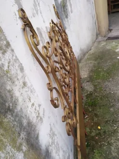 Pamono Mid-Century Gold Wrought Iron Headboard, 1950s Sale