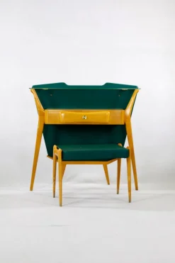 Pamono Mid-Century Green Console Table with Stool, Set of 2 Best