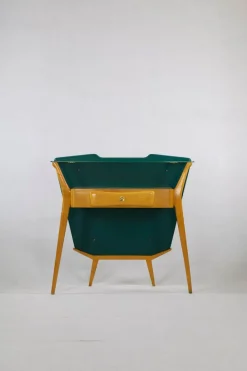 Pamono Mid-Century Green Console Table with Stool, Set of 2 Best