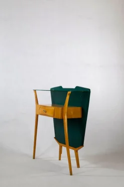 Pamono Mid-Century Green Console Table with Stool, Set of 2 Best