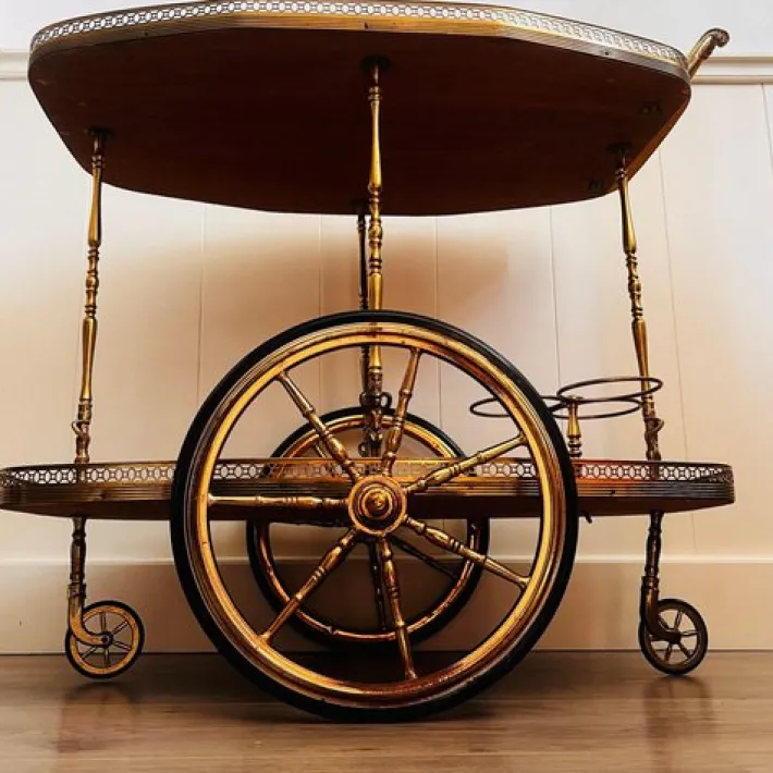 Pamono Mid-Century Hollywood Regency Italian Bar Cart Outlet
