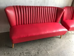 Pamono Mid-Century Hungarian Vinyl Living Room Set, 1960s, Set of 3 New