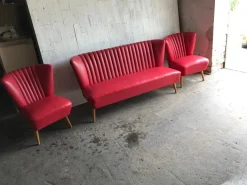 Pamono Mid-Century Hungarian Vinyl Living Room Set, 1960s, Set of 3 New