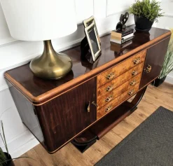 Pamono Mid-Century Italian Art Deco Style Walnut Burl Credenza by Paolo Buffa, 1940s Best