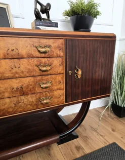 Pamono Mid-Century Italian Art Deco Style Walnut Burl Credenza by Paolo Buffa, 1940s Best