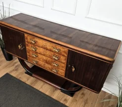 Pamono Mid-Century Italian Art Deco Style Walnut Burl Credenza by Paolo Buffa, 1940s Best