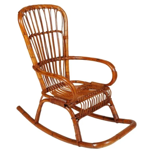 Pamono Mid-Century Italian Bamboo Rocking Chair Clearance
