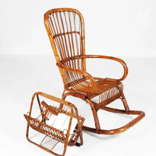 Pamono Mid-Century Italian Bamboo Rocking Chair Clearance