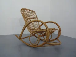 Pamono Mid-Century Italian Bamboo Rocking Chair, 1950s Outlet