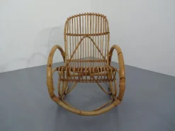Pamono Mid-Century Italian Bamboo Rocking Chair, 1950s Outlet