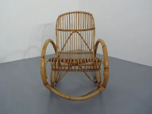 Pamono Mid-Century Italian Bamboo Rocking Chair, 1950s Outlet