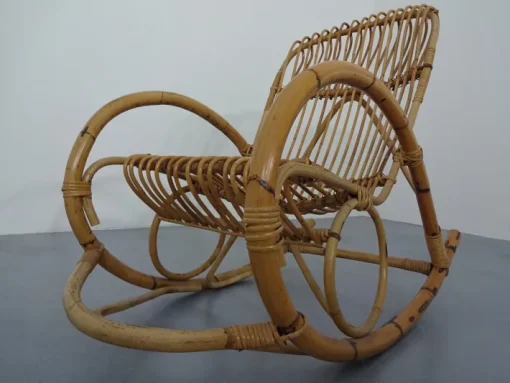 Pamono Mid-Century Italian Bamboo Rocking Chair, 1950s Outlet
