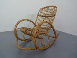 Pamono Mid-Century Italian Bamboo Rocking Chair, 1950s Outlet