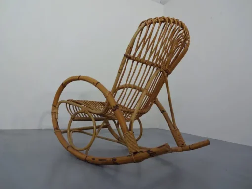 Pamono Mid-Century Italian Bamboo Rocking Chair, 1950s Outlet