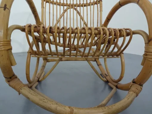 Pamono Mid-Century Italian Bamboo Rocking Chair, 1950s Outlet