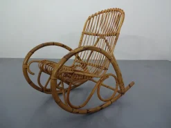 Pamono Mid-Century Italian Bamboo Rocking Chair, 1950s Clearance