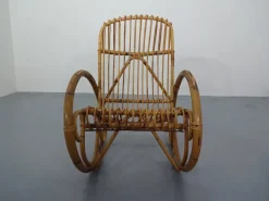 Pamono Mid-Century Italian Bamboo Rocking Chair, 1950s Clearance