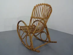 Pamono Mid-Century Italian Bamboo Rocking Chair, 1950s Clearance